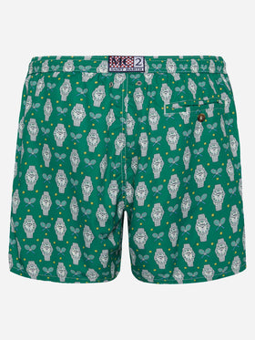 Lightweight fabric swim shorts Lighting with watch print - MC2 Saint Barth