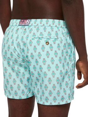 Lightweight fabric swim shorts Lighting with watch print - MC2 Saint Barth