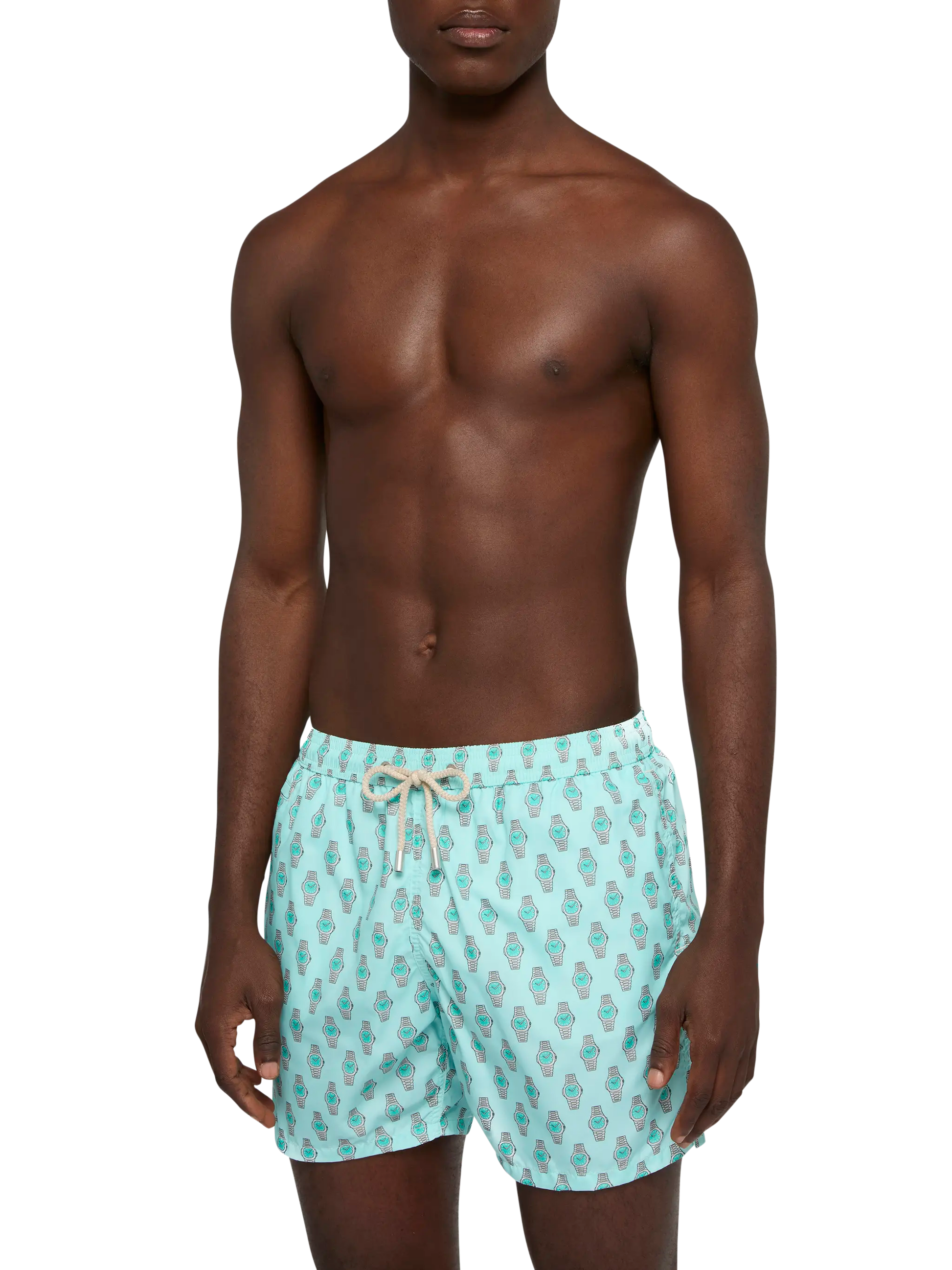 Lightweight fabric swim shorts Lighting with watch print - MC2 Saint Barth