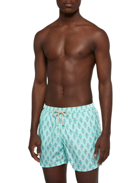 Lightweight fabric swim shorts Lighting with watch print - MC2 Saint Barth