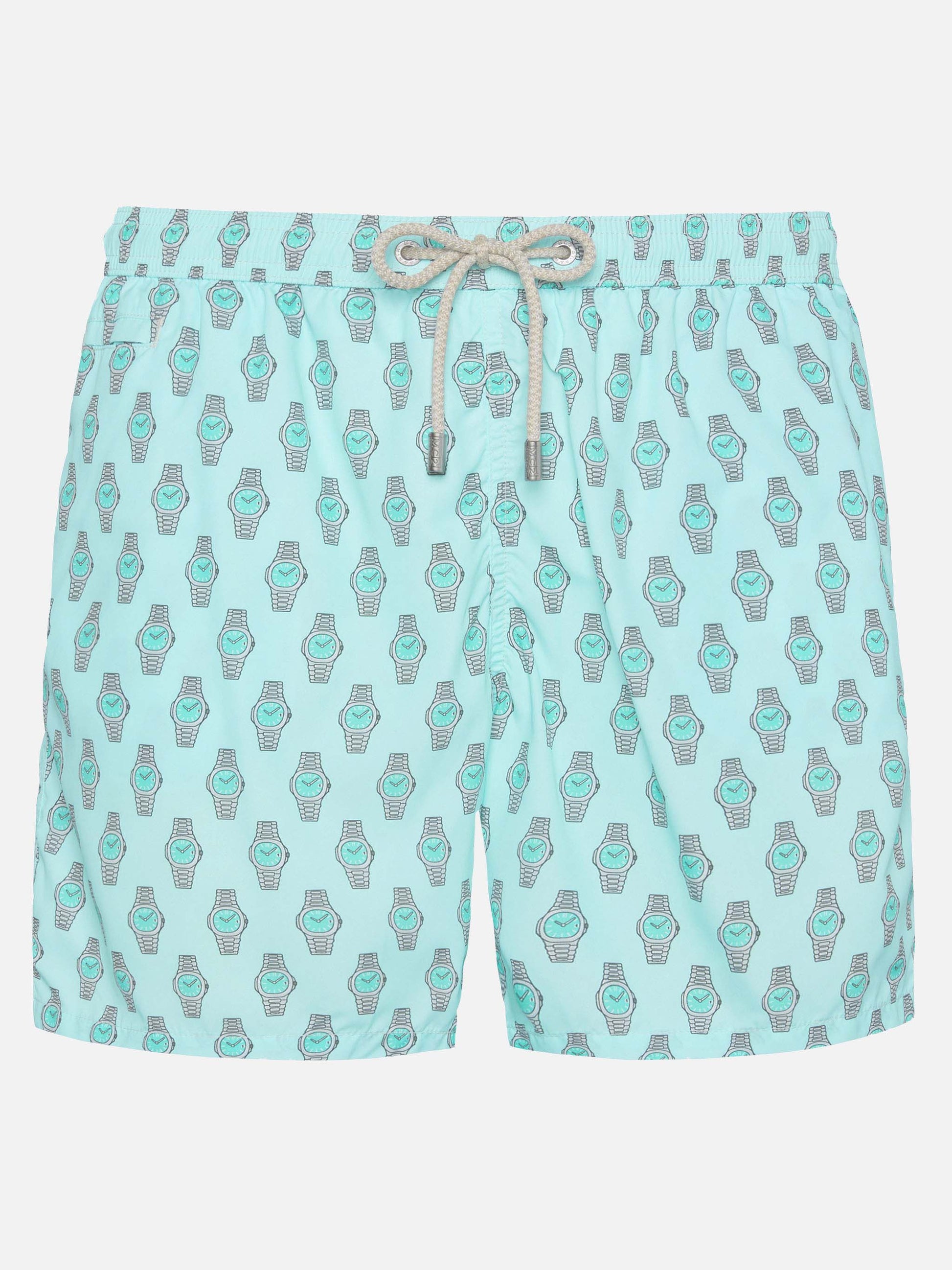 Lightweight fabric swim shorts Lighting with watch print - MC2 Saint Barth