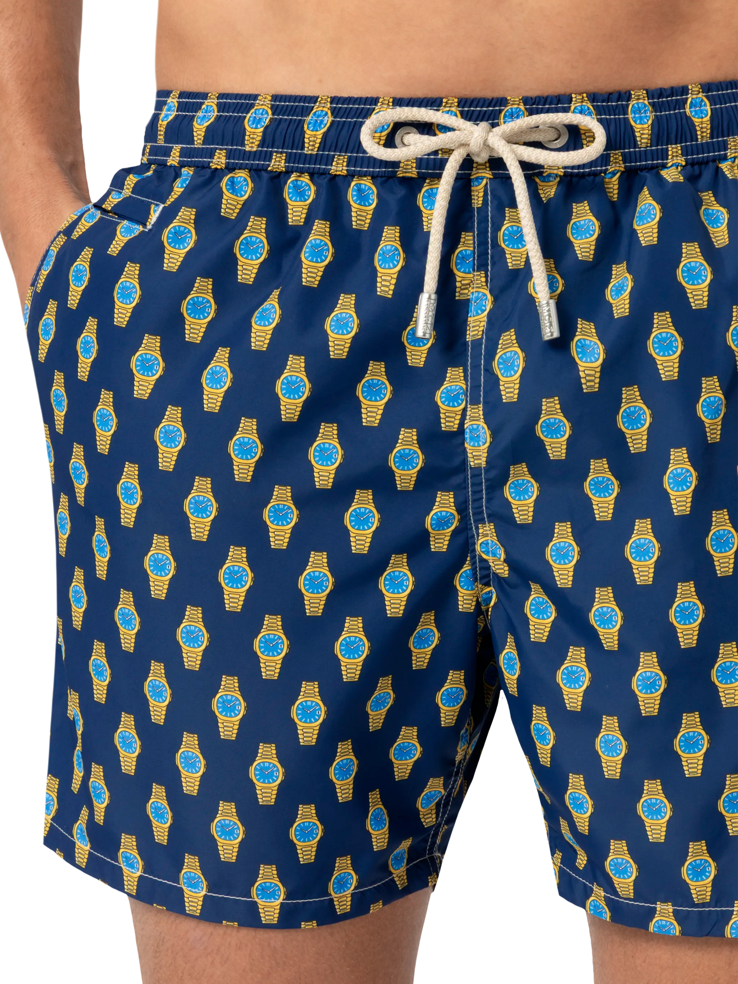 Lightweight fabric swim shorts Lighting with watch print - MC2 Saint Barth