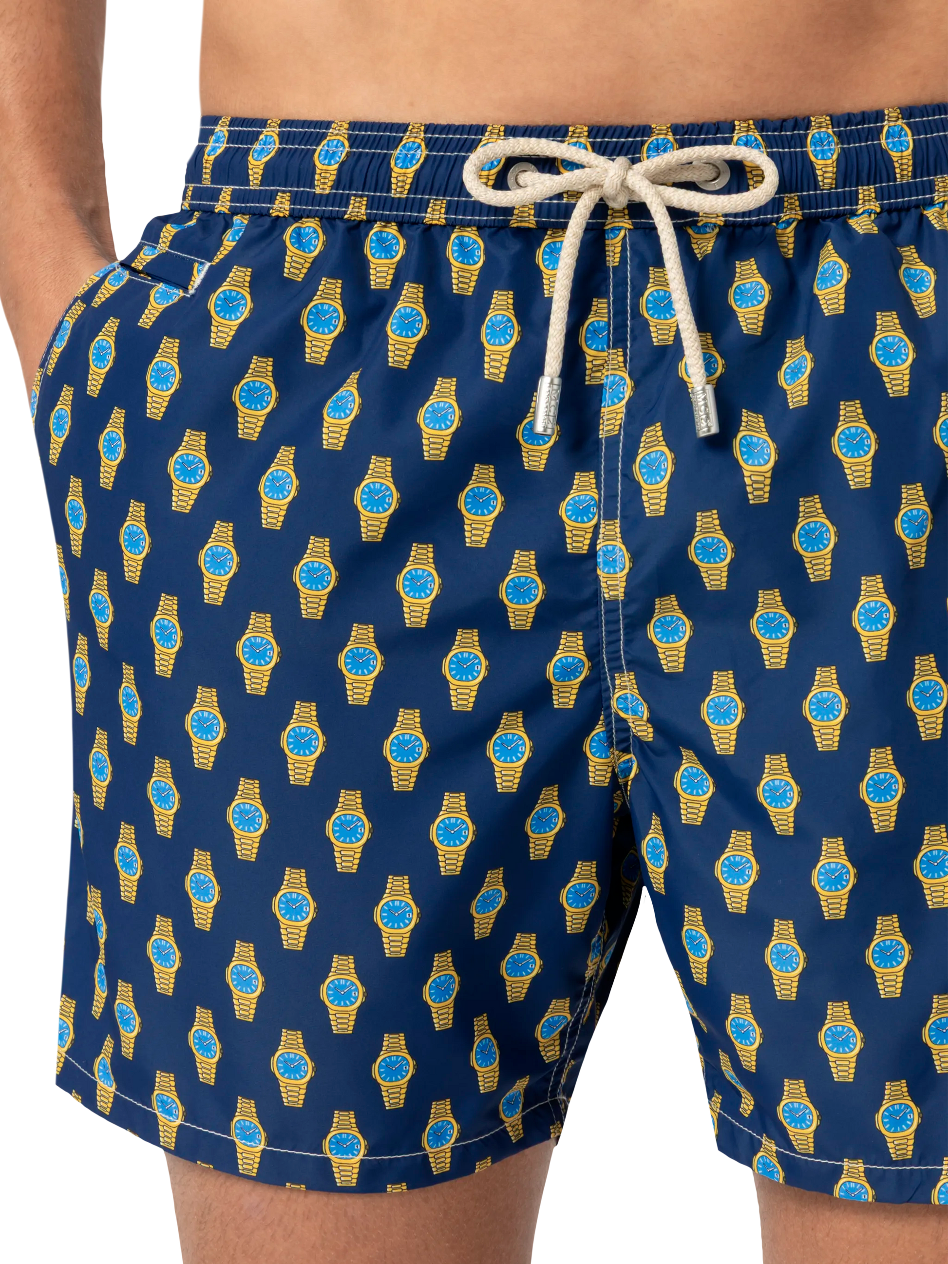 Lightweight fabric swim shorts Lighting with watch print - MC2 Saint Barth