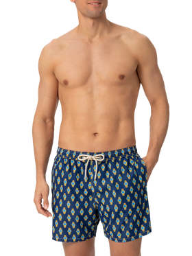 Lightweight fabric swim shorts Lighting with watch print - MC2 Saint Barth