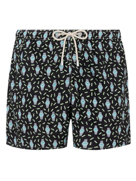 Lightweight fabric swim shorts Lighting with watch print - MC2 Saint Barth