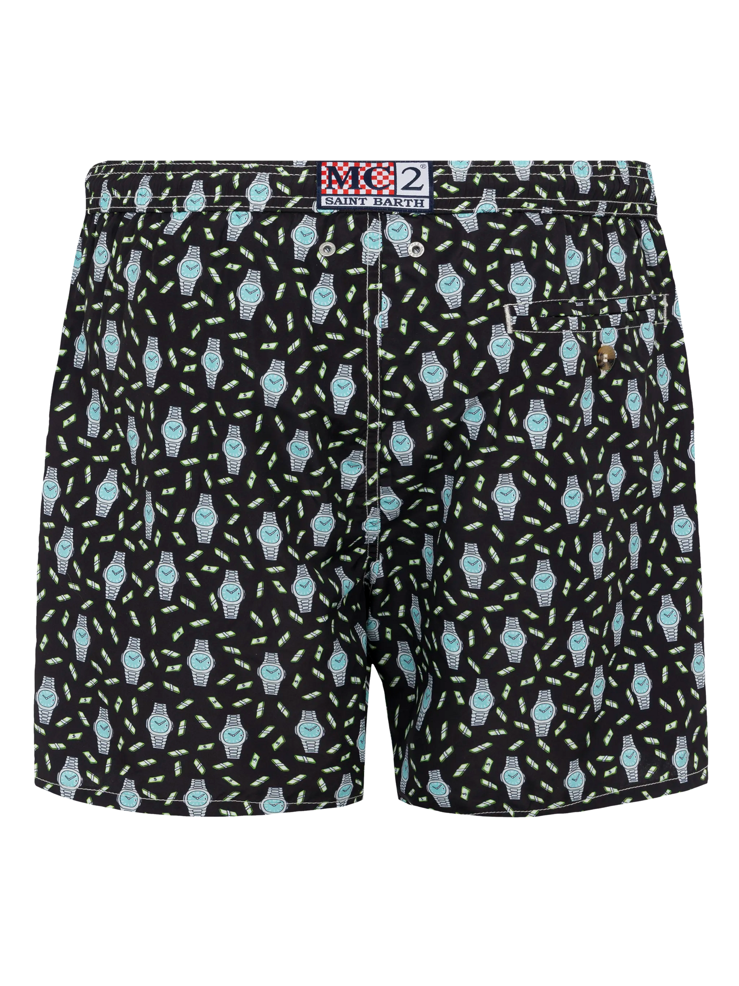 Lightweight fabric swim shorts Lighting with watch print - MC2 Saint Barth