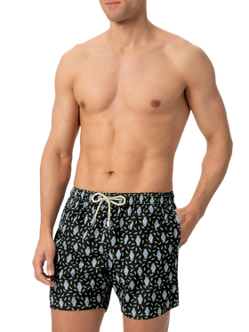 Lightweight fabric swim shorts Lighting with watch print - MC2 Saint Barth