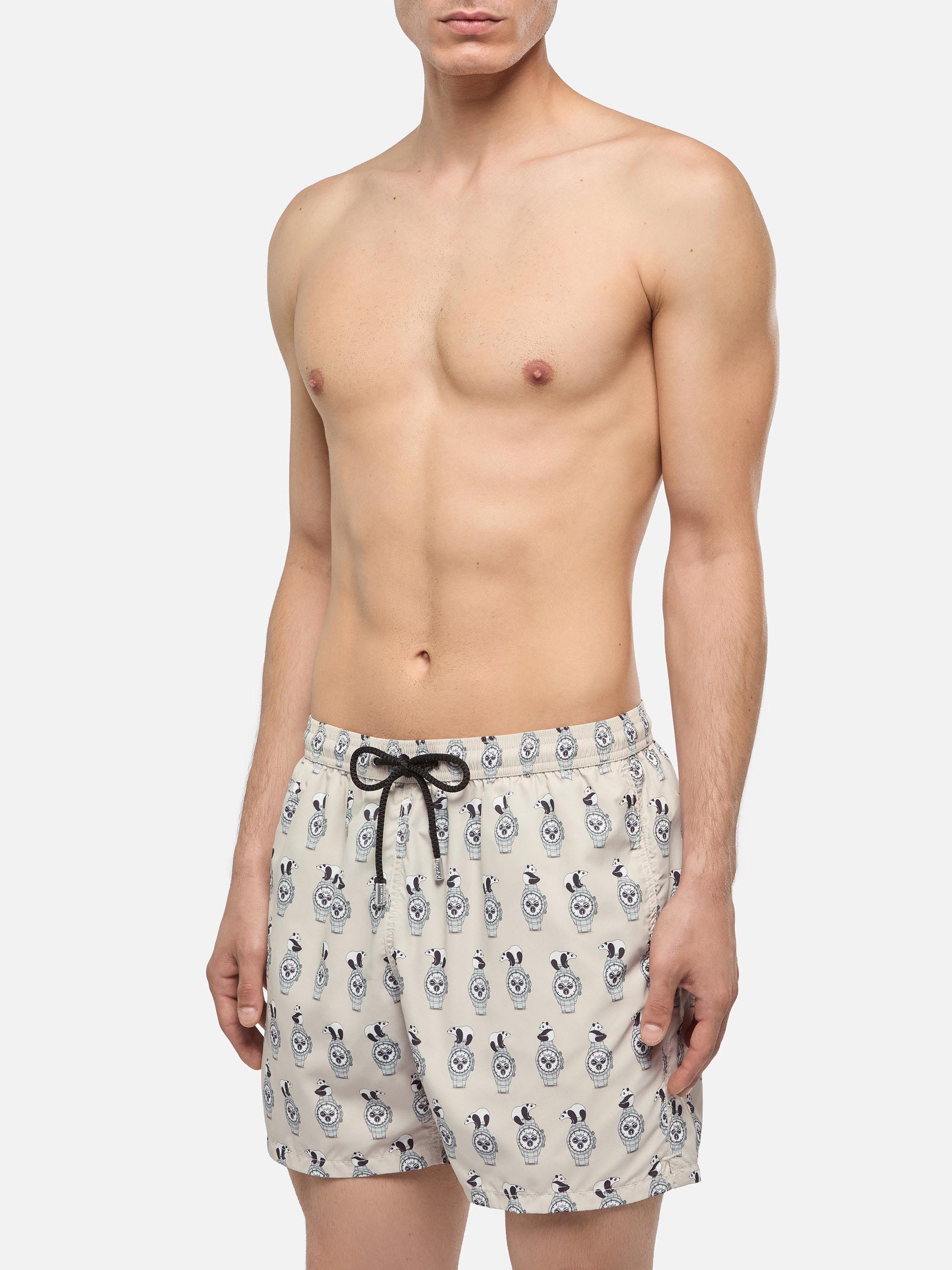 Lightweight fabric swim shorts Lighting with watch print - MC2 Saint Barth