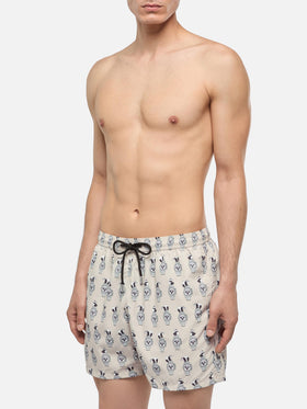 Lightweight fabric swim shorts Lighting with watch print - MC2 Saint Barth