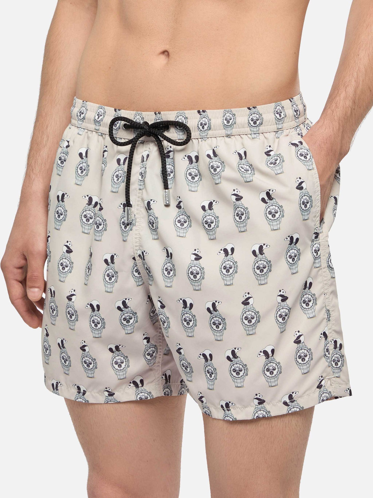 Lightweight fabric swim shorts Lighting with watch print - MC2 Saint Barth