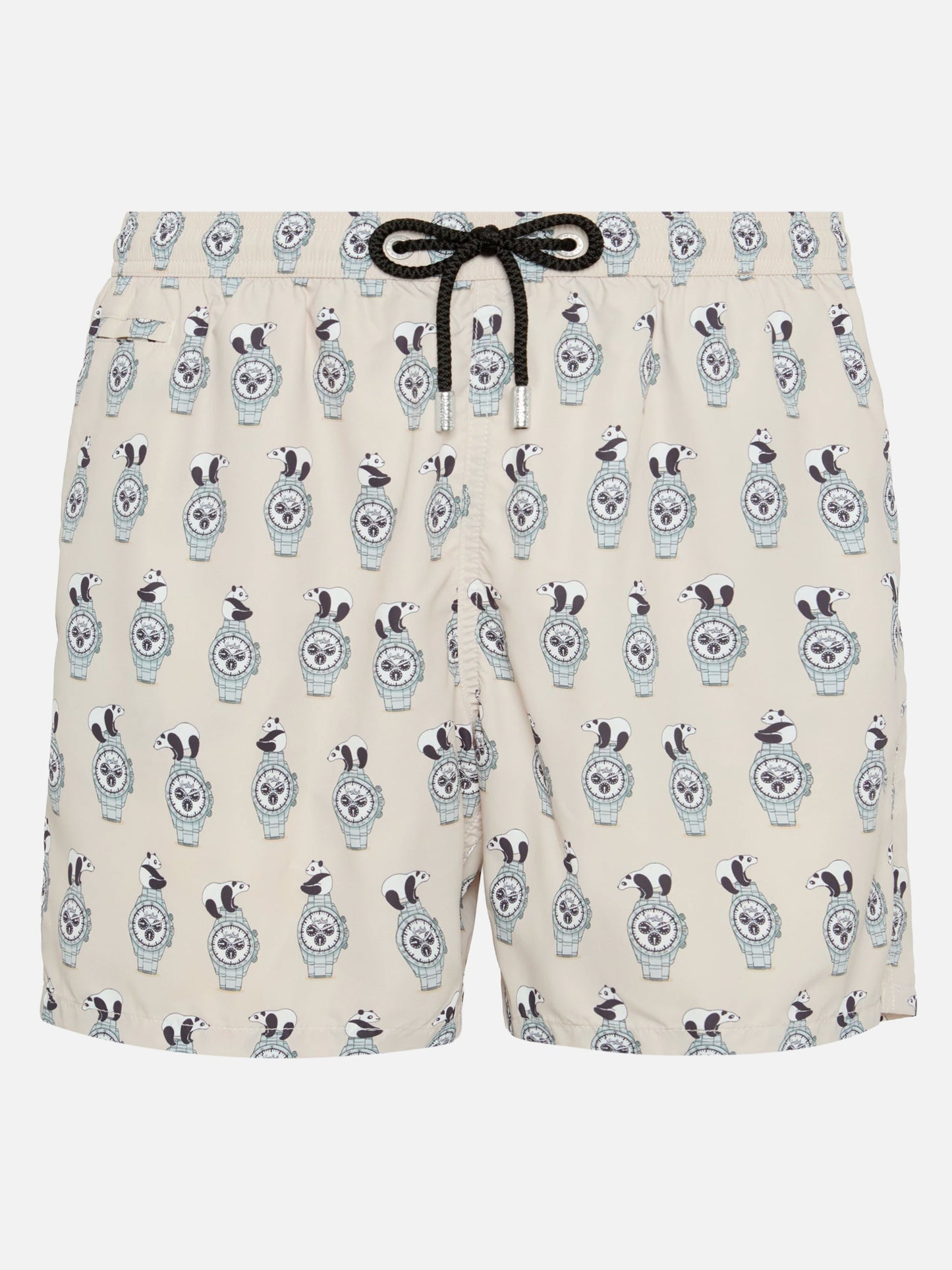 Badeshorts aus leichtem Stoff „Lighting“ mit Uhren-Print