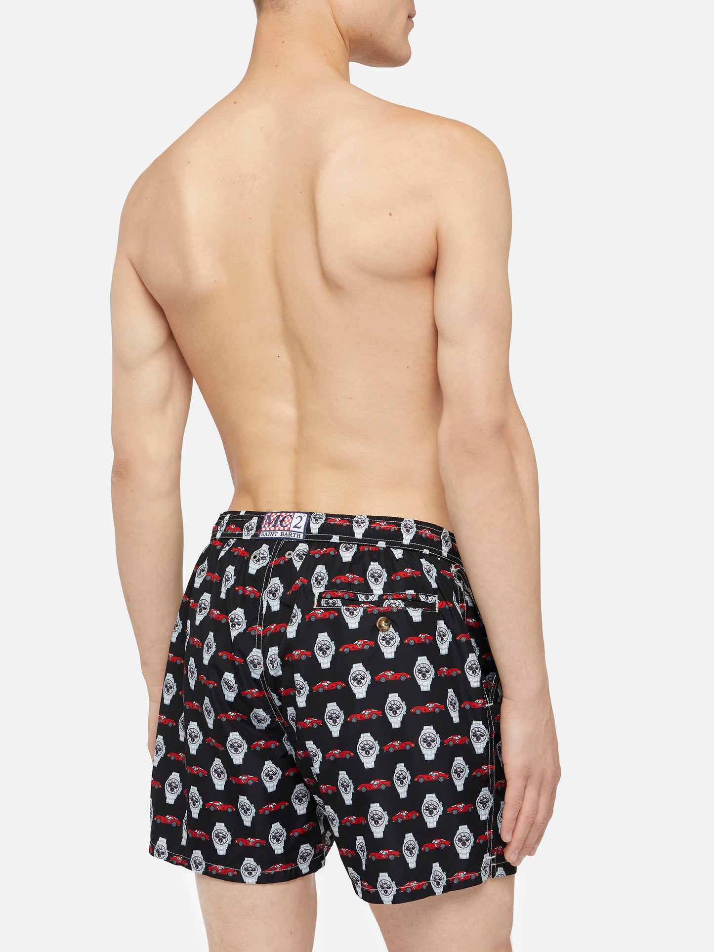Lightweight fabric swim shorts Lighting with watch print - MC2 Saint Barth
