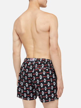 Lightweight fabric swim shorts Lighting with watch print - MC2 Saint Barth