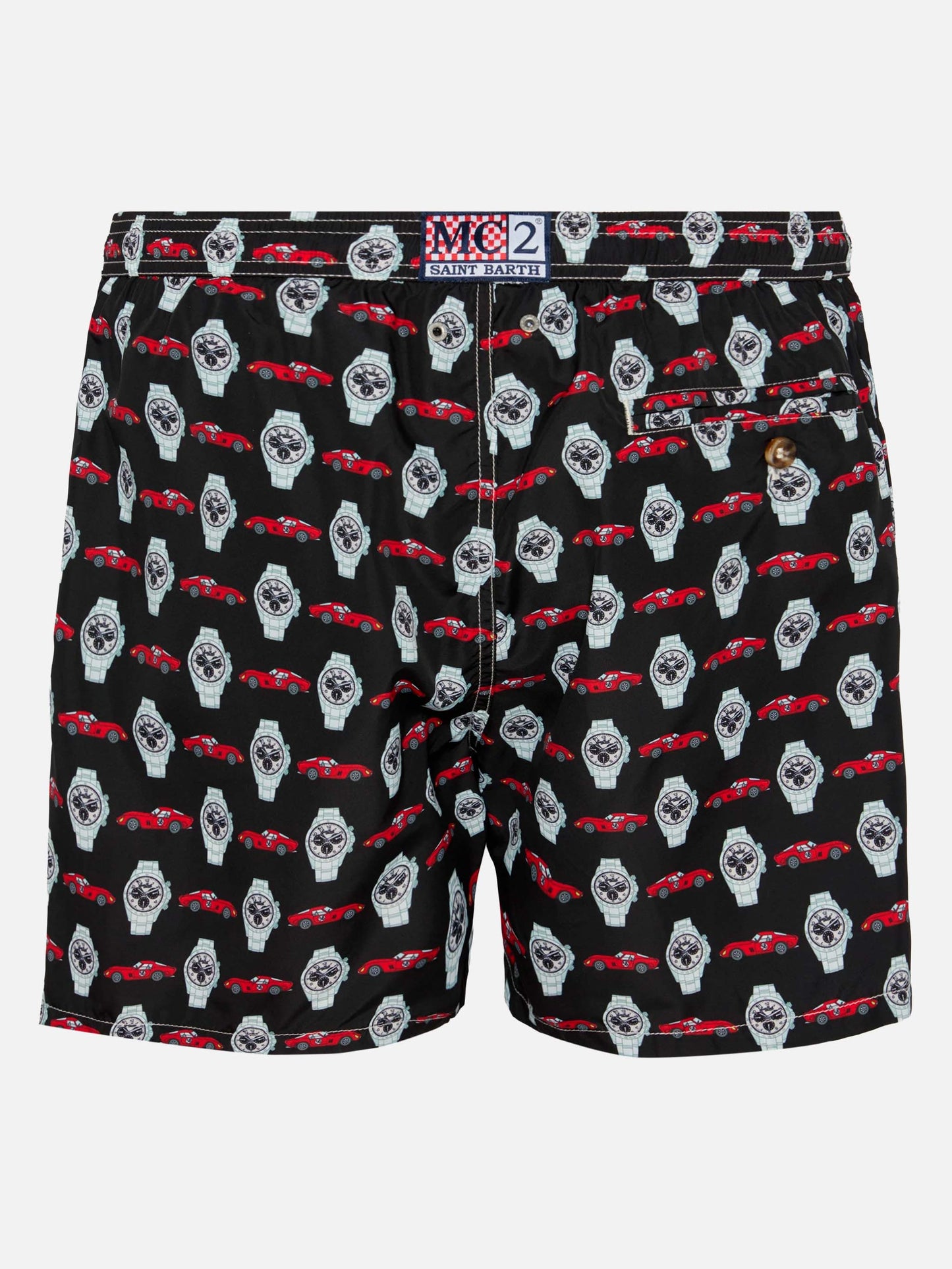 Costume mare Lighting in tessuto leggero con stampa orologi