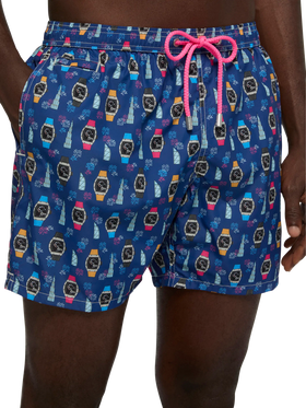 Lightweight fabric swim shorts Lighting with watch print - MC2 Saint Barth