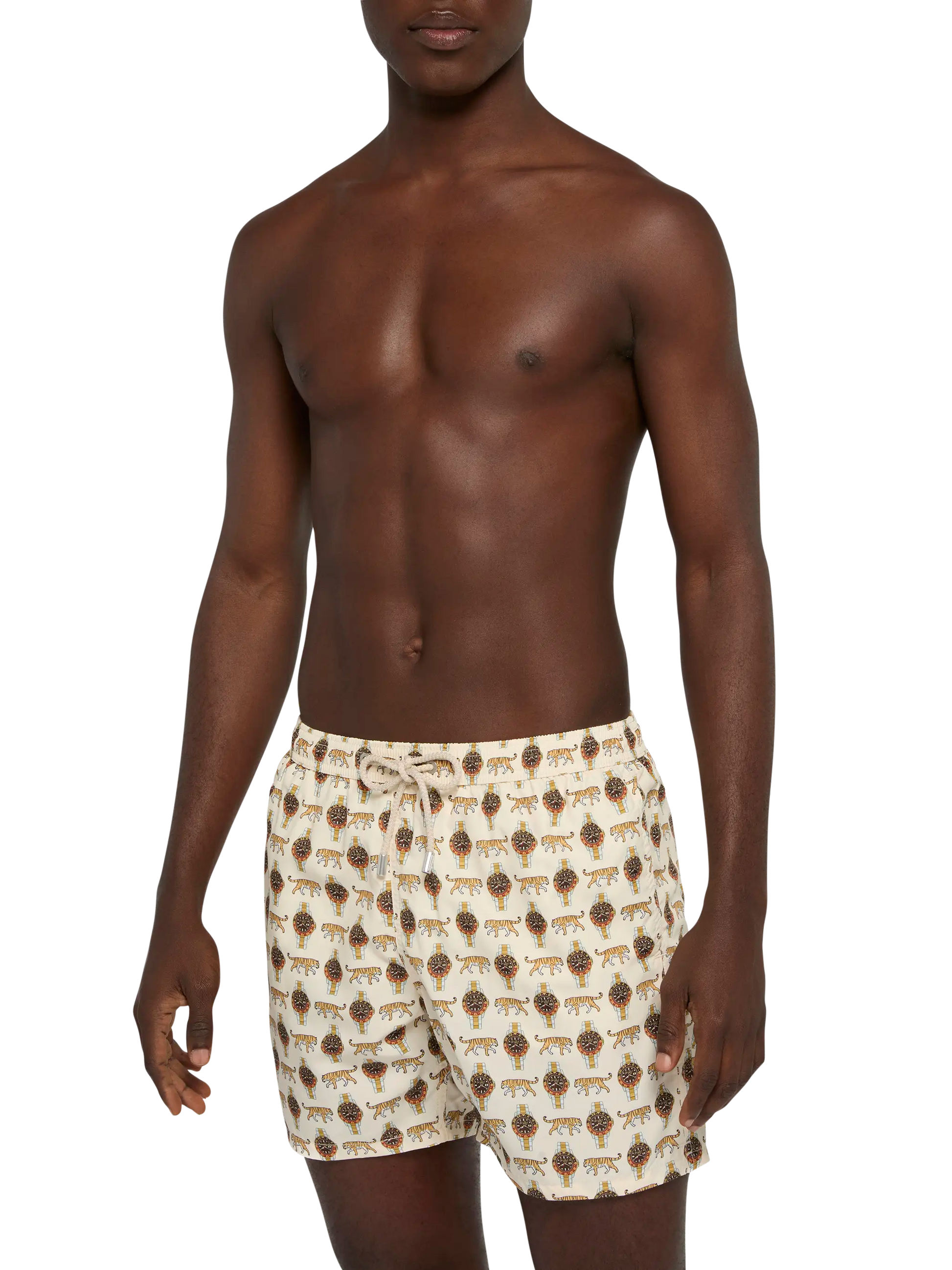 Lightweight fabric swim shorts Lighting with watch print - MC2 Saint Barth