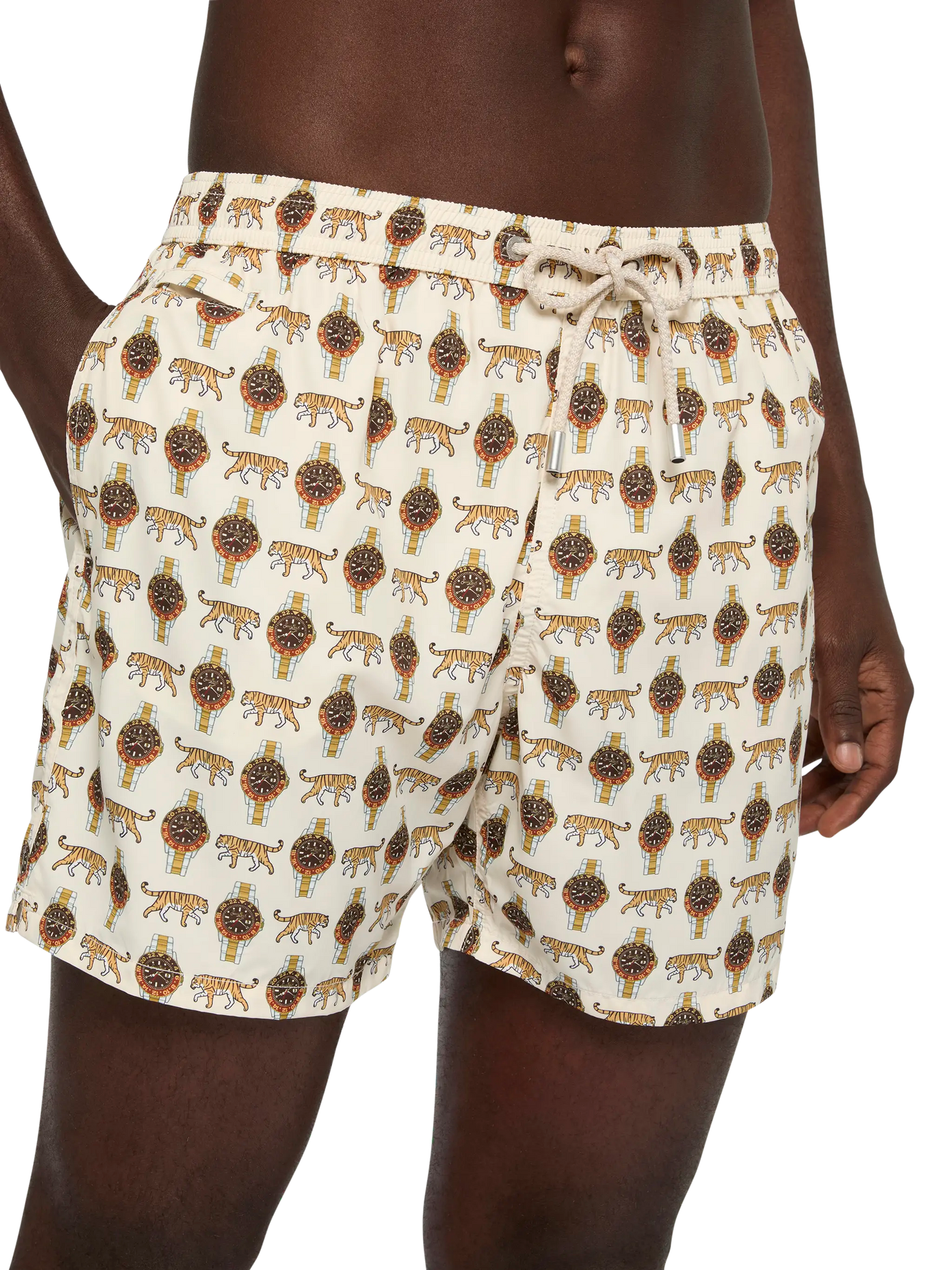 Lightweight fabric swim shorts Lighting with watch print - MC2 Saint Barth