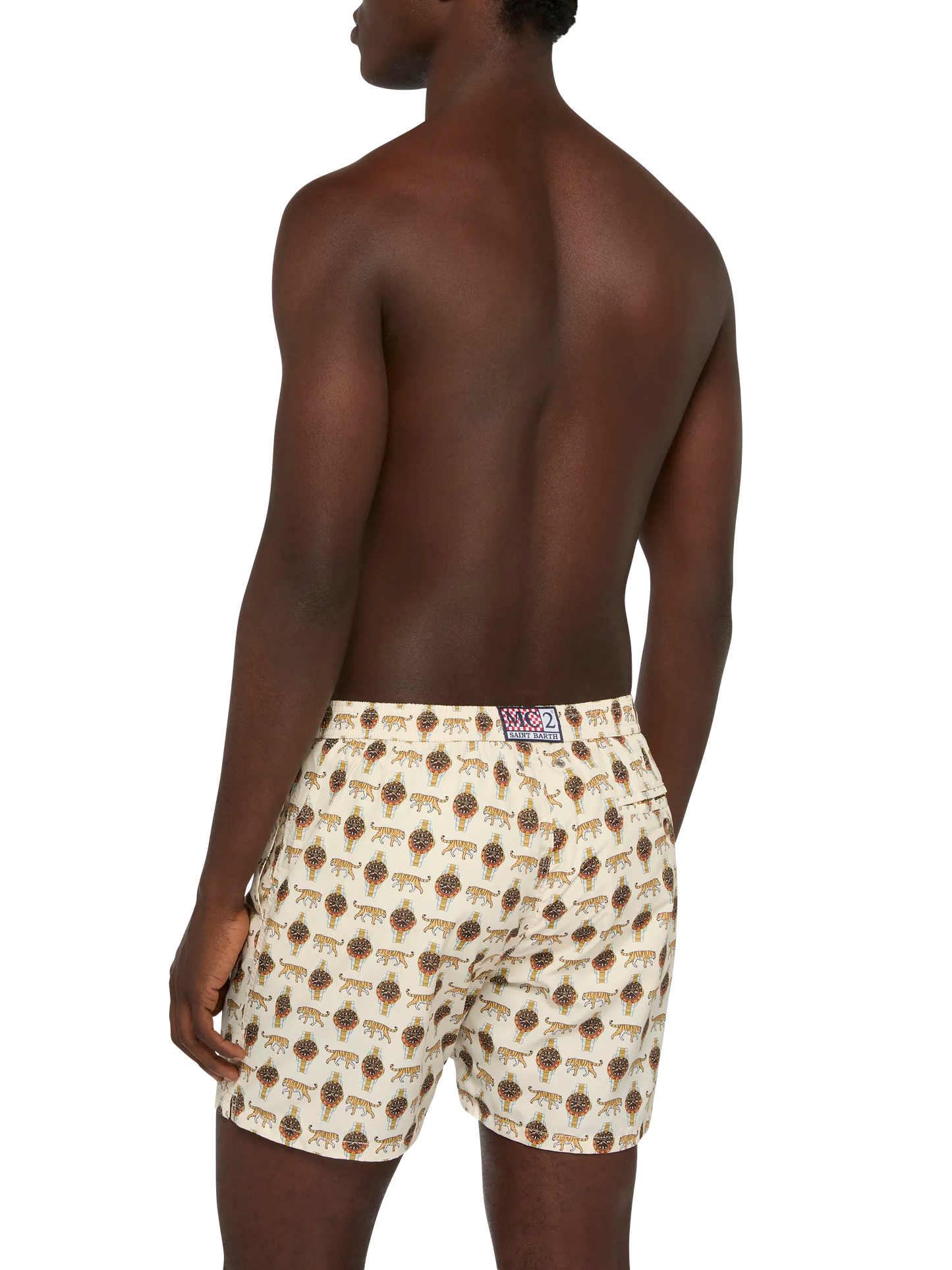 Lightweight fabric swim shorts Lighting with watch print - MC2 Saint Barth