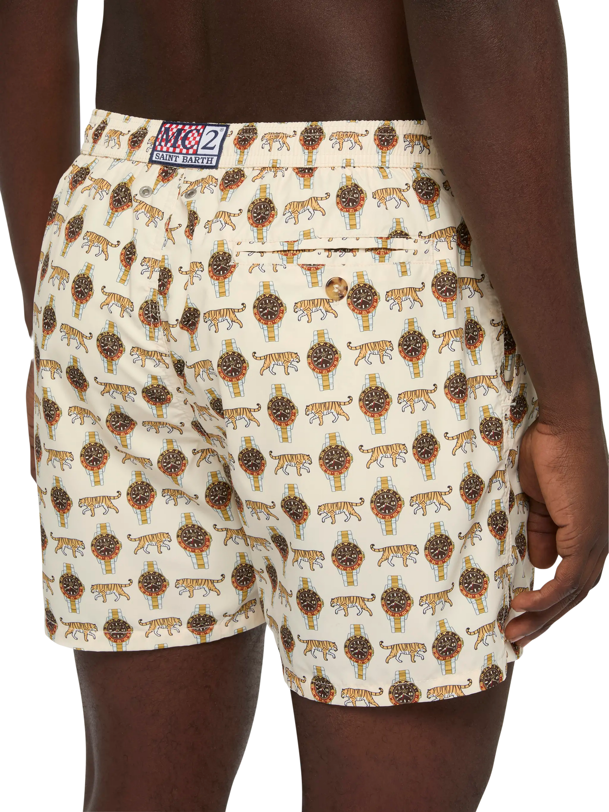 Lightweight fabric swim shorts Lighting with watch print - MC2 Saint Barth