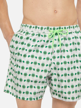 Lightweight fabric swim shorts Lighting with watch print - MC2 Saint Barth