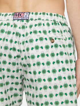 Lightweight fabric swim shorts Lighting with watch print - MC2 Saint Barth