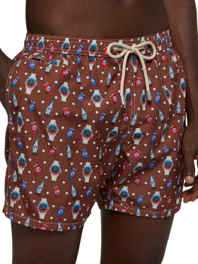 Lightweight fabric swim shorts Lighting with watch print - MC2 Saint Barth