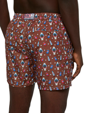 Lightweight fabric swim shorts Lighting with watch print - MC2 Saint Barth
