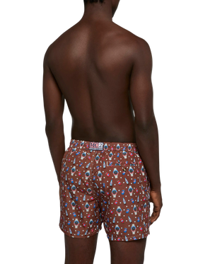 Lightweight fabric swim shorts Lighting with watch print - MC2 Saint Barth