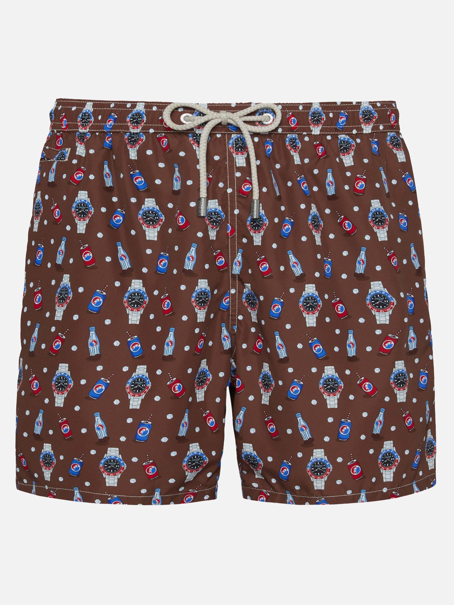 Lightweight fabric swim shorts Lighting with watch print - MC2 Saint Barth
