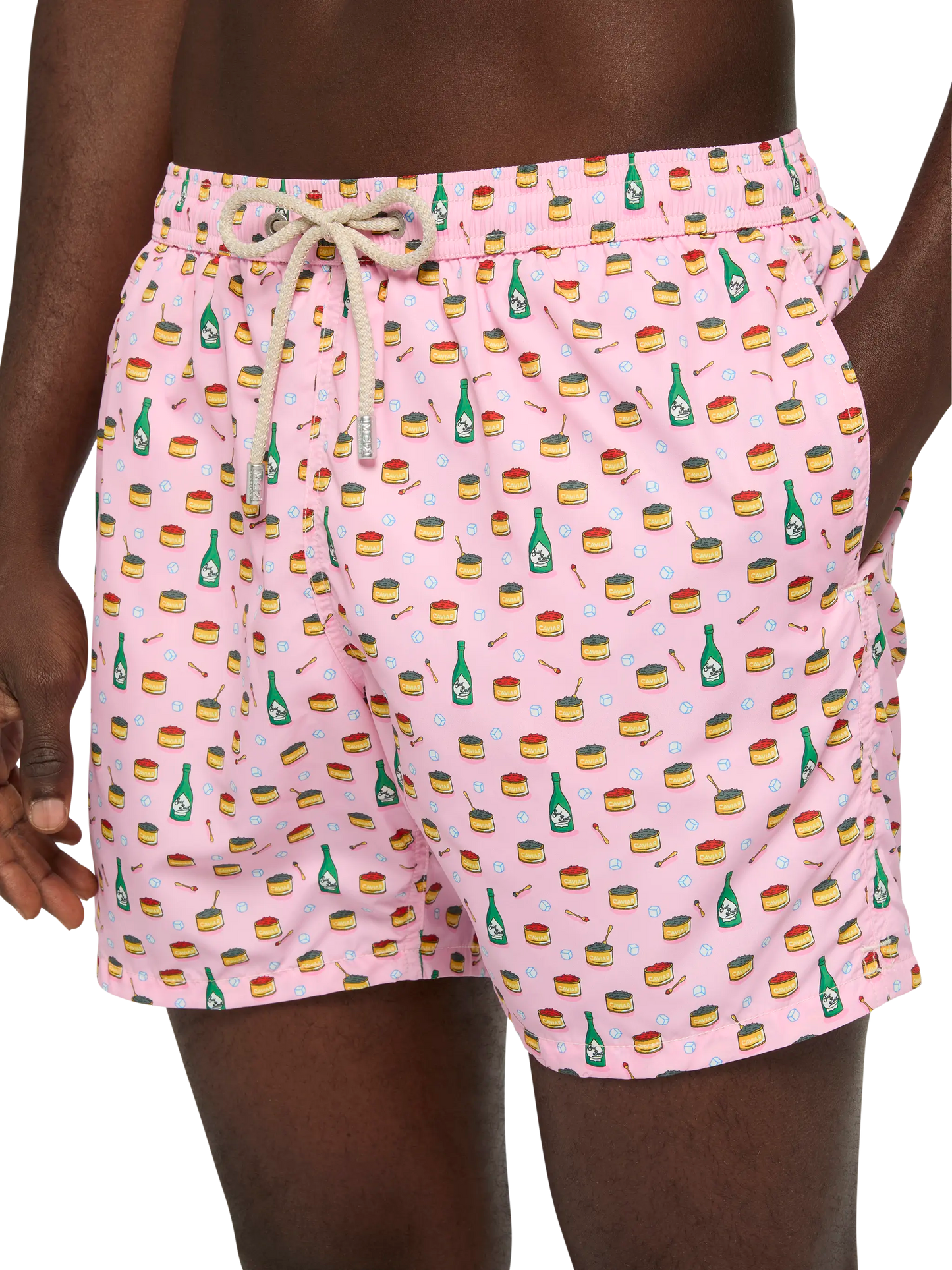 Lightweight fabric swim shorts Lighting with caviar and bollicine print - MC2 Saint Barth