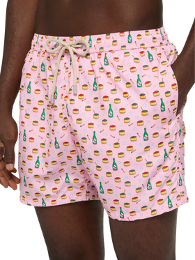 Lightweight fabric swim shorts Lighting with caviar and bollicine print - MC2 Saint Barth