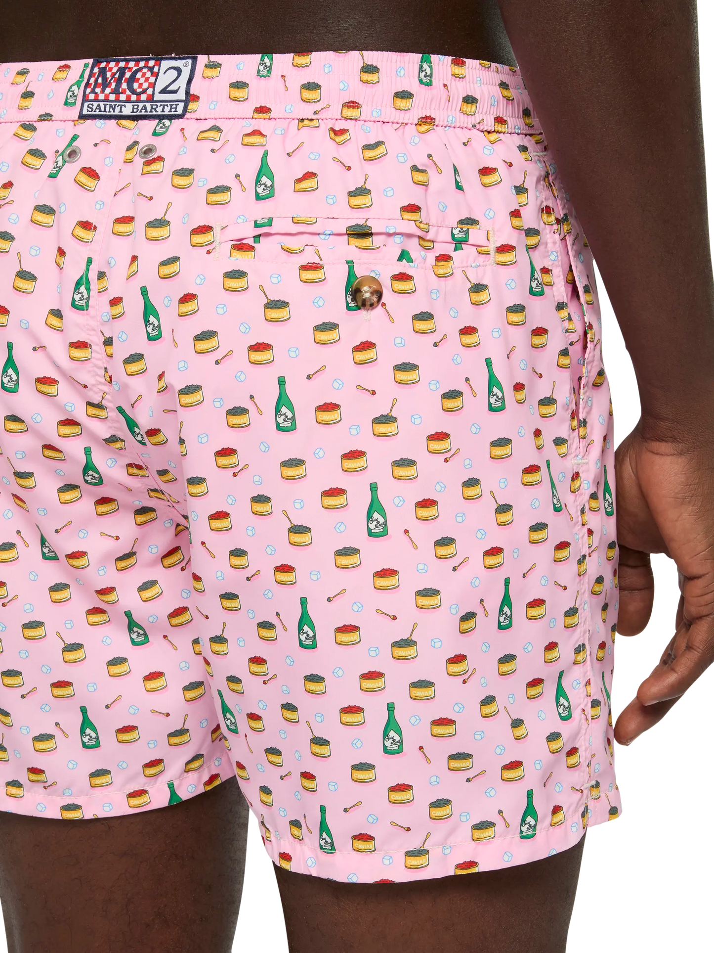 Lightweight fabric swim shorts Lighting with caviar and bollicine print - MC2 Saint Barth