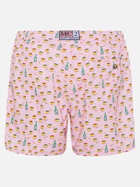 Lightweight fabric swim shorts Lighting with caviar and bollicine print - MC2 Saint Barth