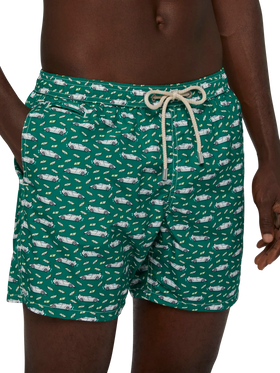 Lightweight fabric swim shorts Lighting with luxury car print - MC2 Saint Barth