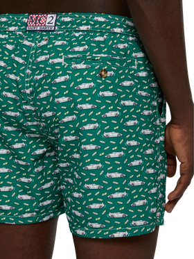 Lightweight fabric swim shorts Lighting with luxury car print - MC2 Saint Barth