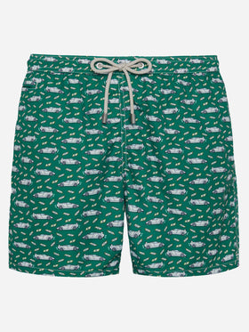 Lightweight fabric swim shorts Lighting with luxury car print - MC2 Saint Barth