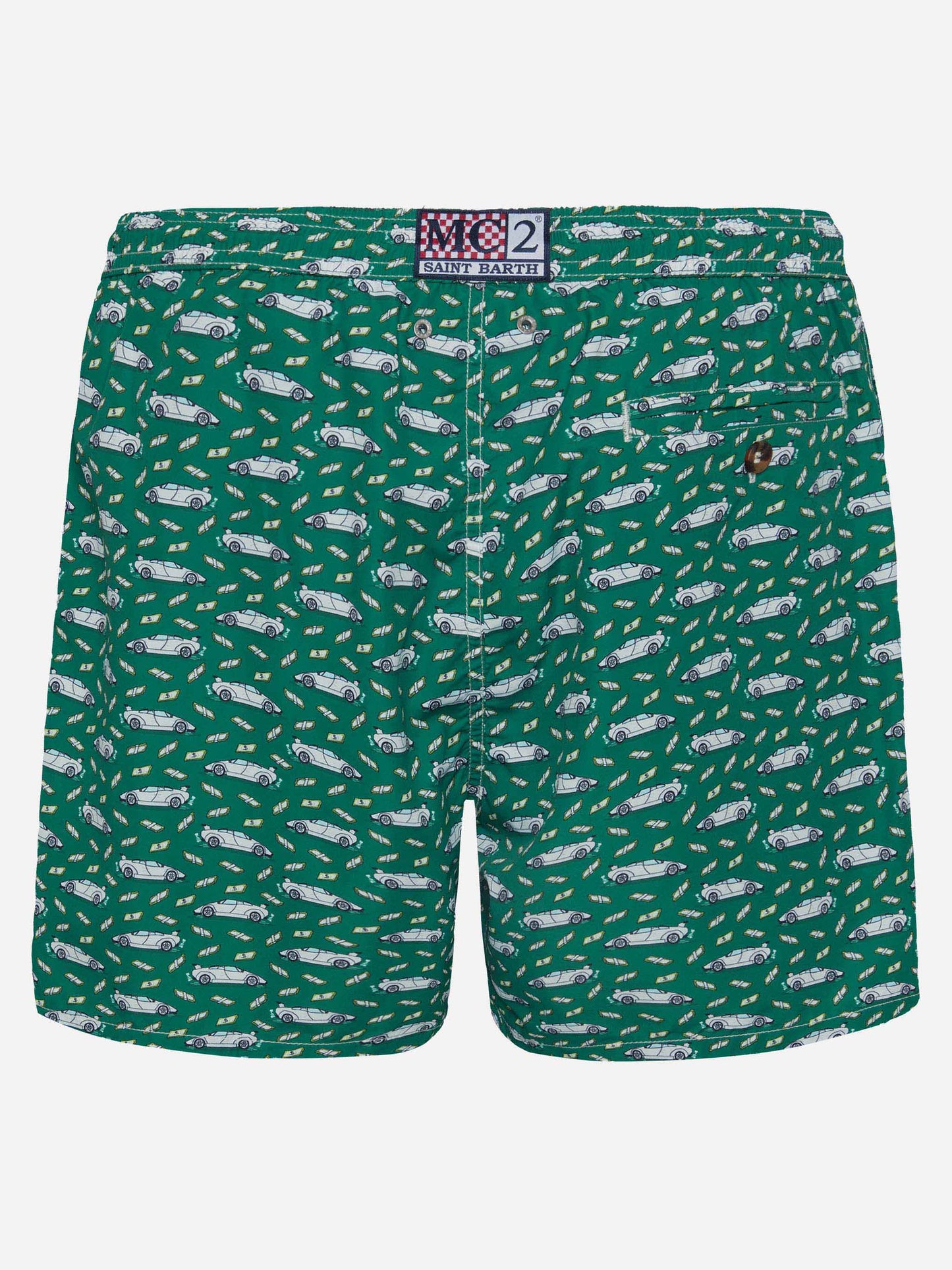 Lightweight fabric swim shorts Lighting with luxury car print - MC2 Saint Barth