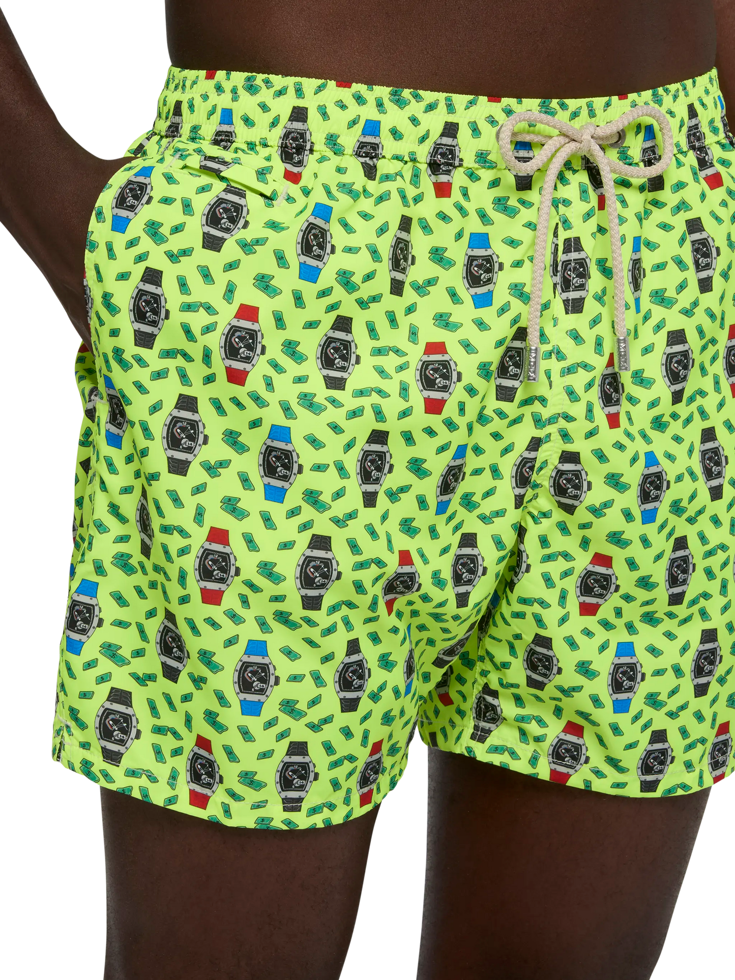 Lightweight fabric swim shorts Lighting with watch print - MC2 Saint Barth