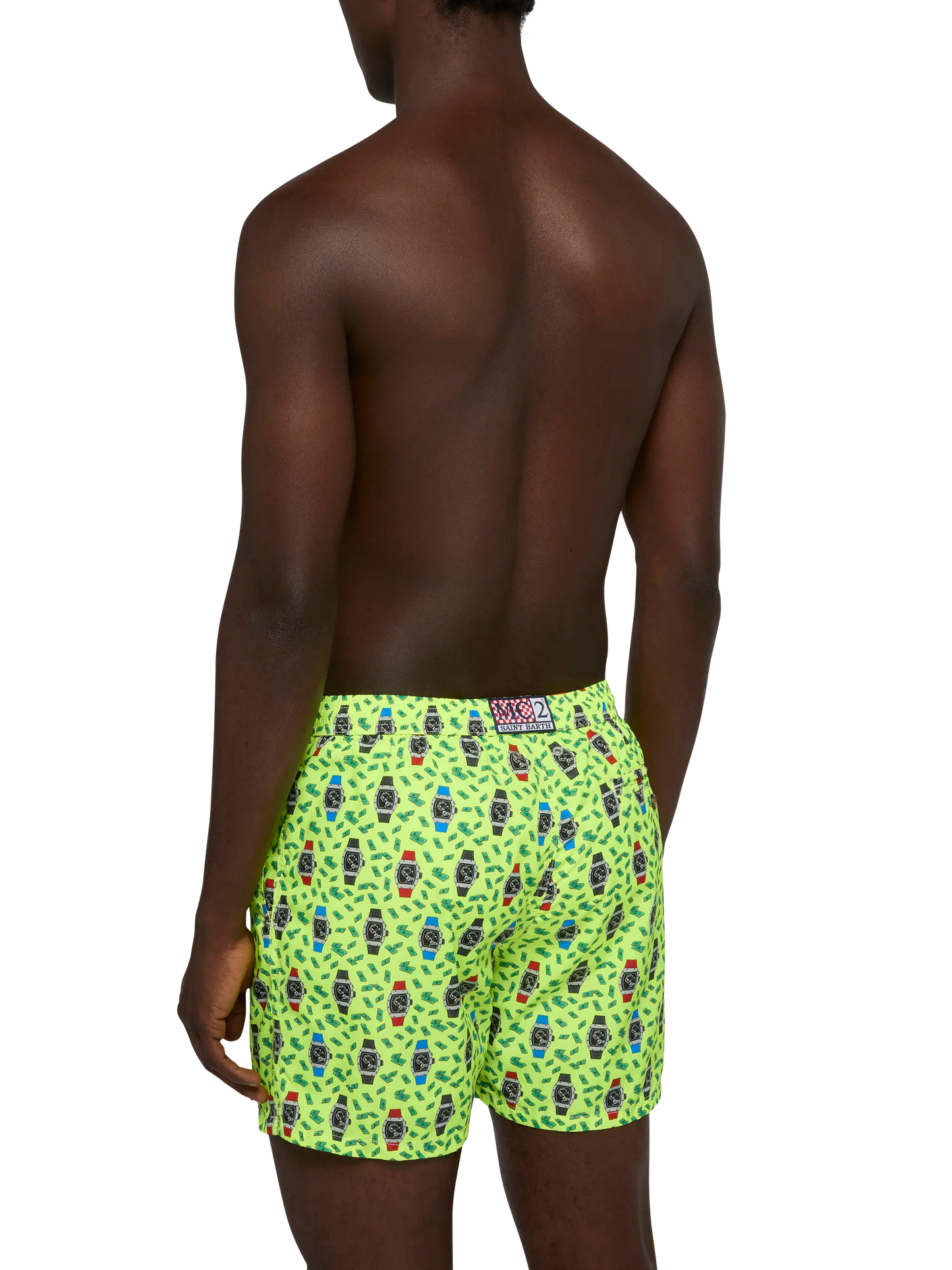 Lightweight fabric swim shorts Lighting with watch print - MC2 Saint Barth