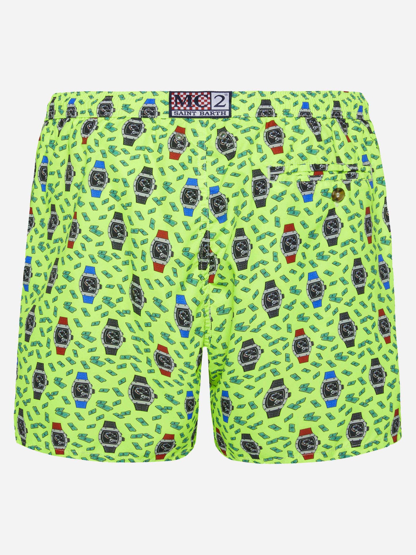 Lightweight fabric swim shorts Lighting with watch print - MC2 Saint Barth