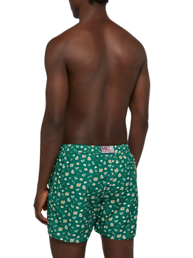 Lightweight fabric swim shorts Lighting with architect mood print - MC2 Saint Barth