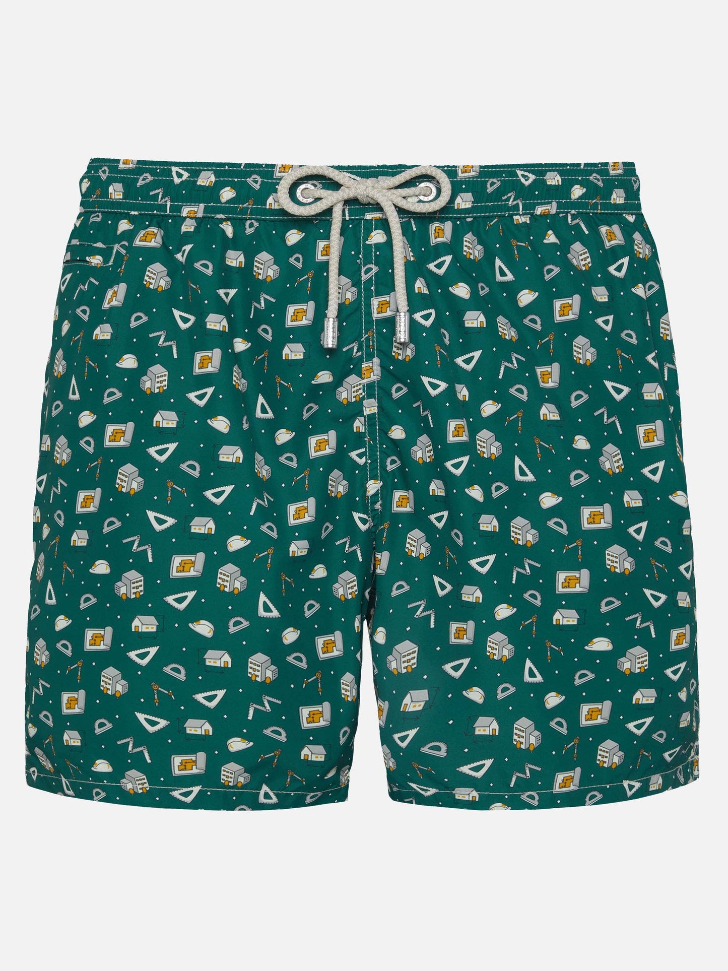 Lightweight fabric swim shorts Lighting with architect mood print - MC2 Saint Barth