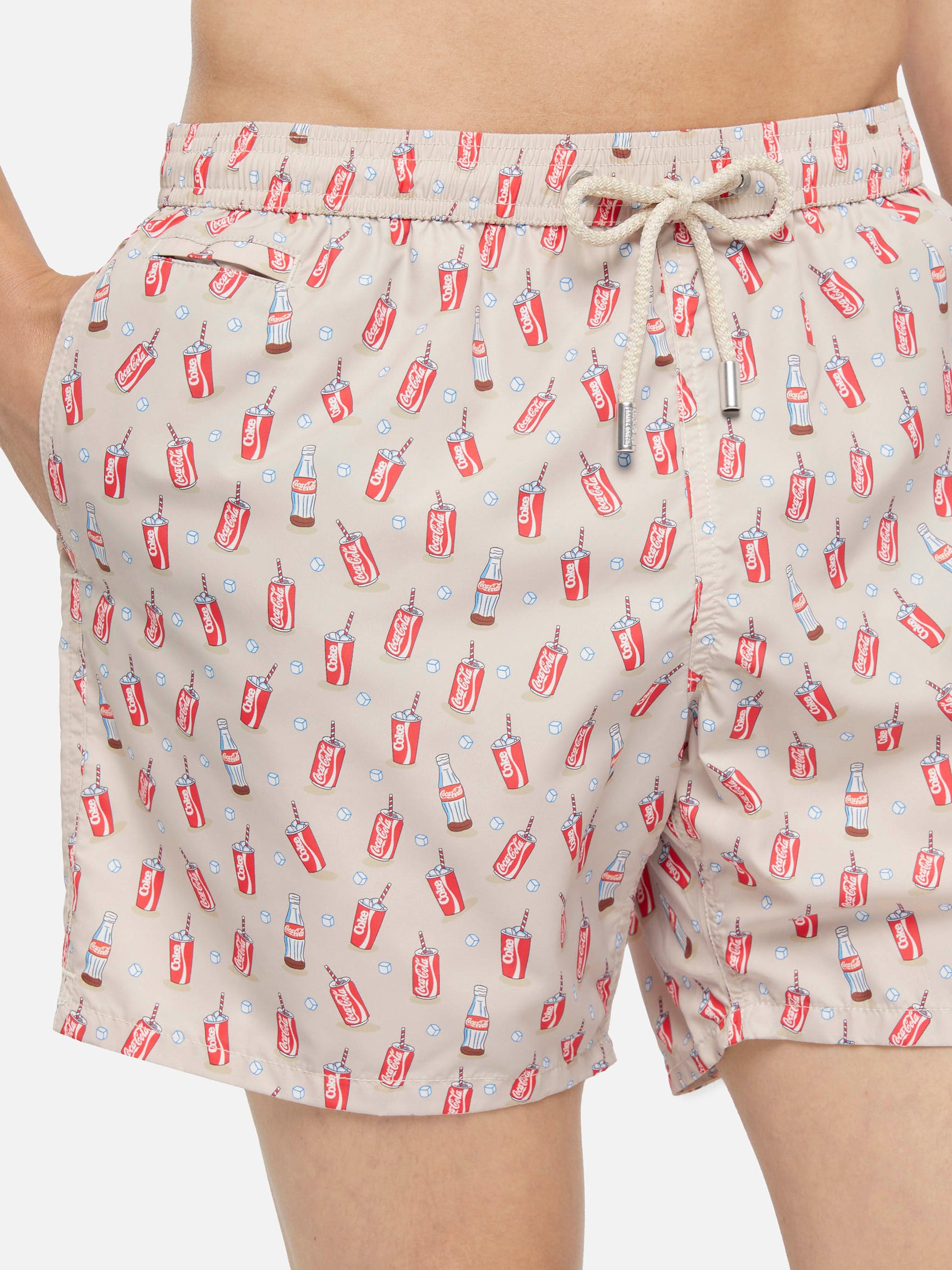 Lightweight fabric swim shorts Lighting with Inter print | COCA COLA SPECIAL EDITION - MC2 Saint Barth