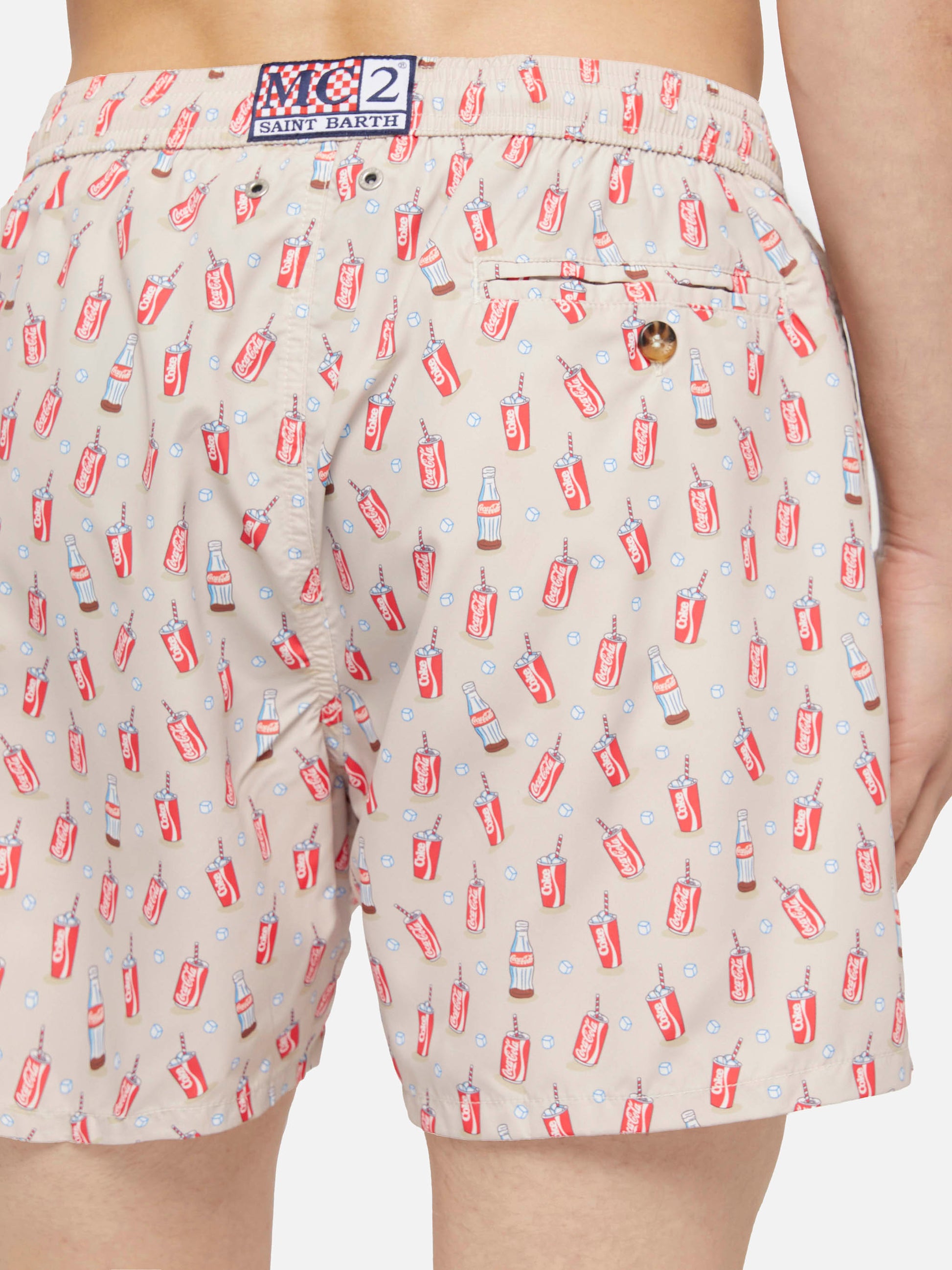 Lightweight fabric swim shorts Lighting with Inter print | COCA COLA SPECIAL EDITION - MC2 Saint Barth