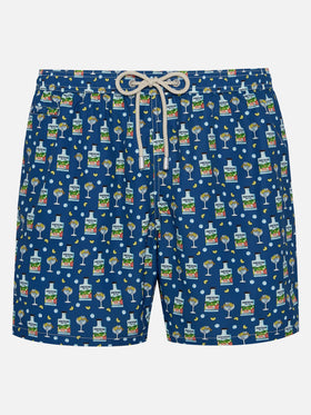 Badeshorts aus leichtem Stoff „Lighting“ mit Portofino Gin-Aufdruck | PORTOFINO GIN SPECIAL EDITION