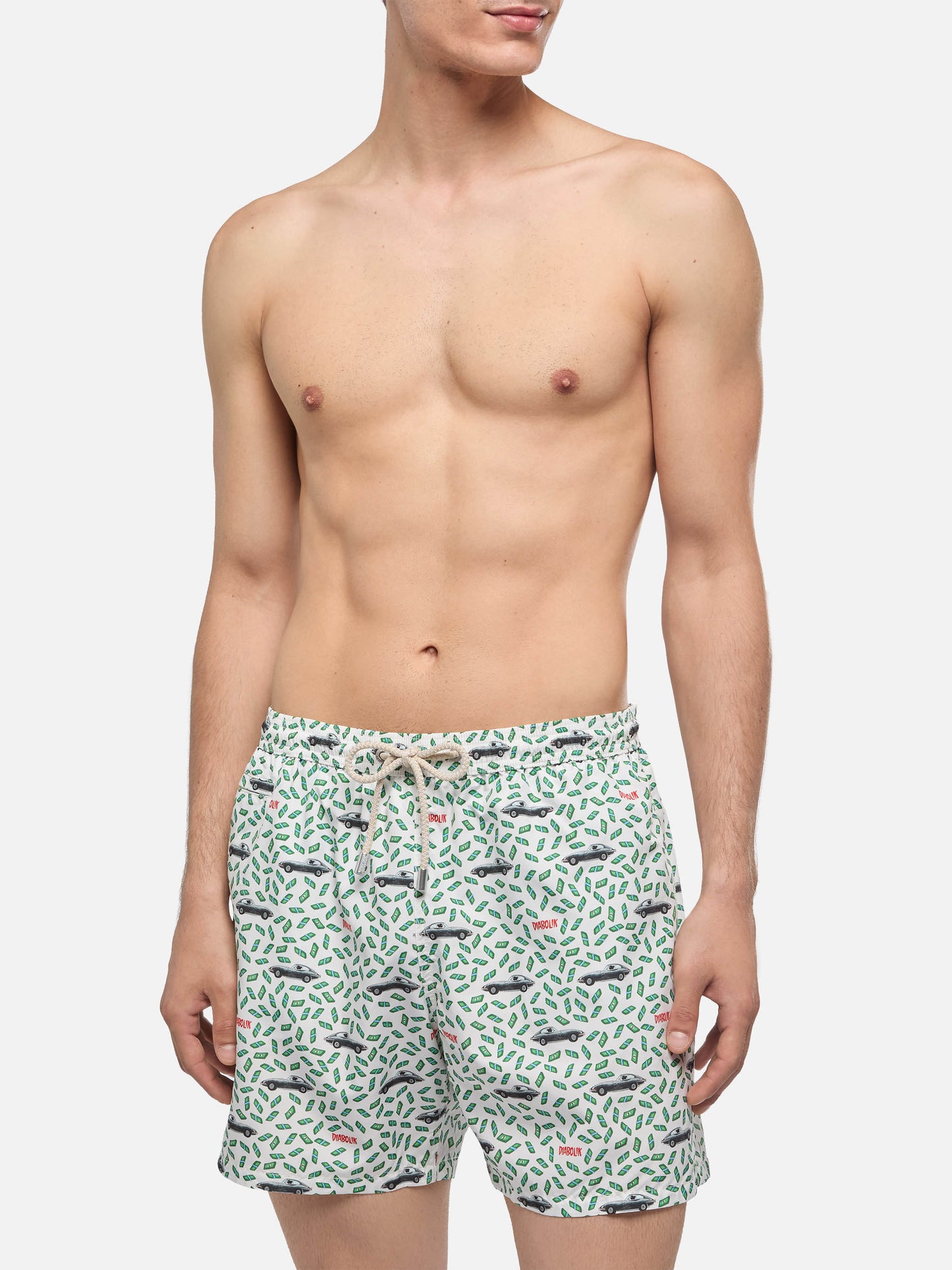 Lightweight fabric swim shorts Lighting with Diabolik print | DIABOLIK SPECIAL EDITION - MC2 Saint Barth