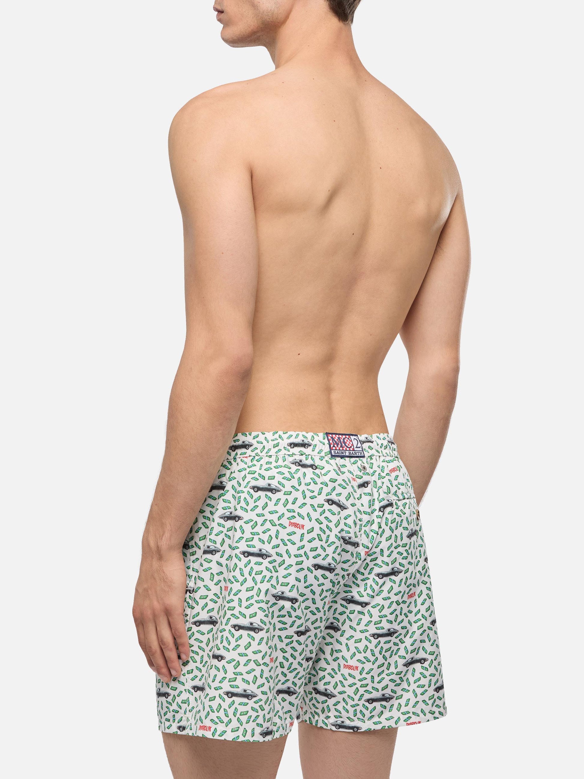 Lightweight fabric swim shorts Lighting with Diabolik print | DIABOLIK SPECIAL EDITION - MC2 Saint Barth