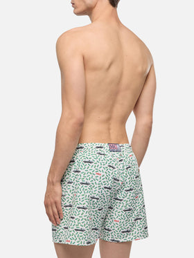 Lightweight fabric swim shorts Lighting with Diabolik print | DIABOLIK SPECIAL EDITION - MC2 Saint Barth