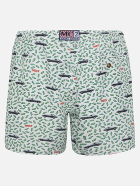 Lightweight fabric swim shorts Lighting with Diabolik print | DIABOLIK SPECIAL EDITION - MC2 Saint Barth