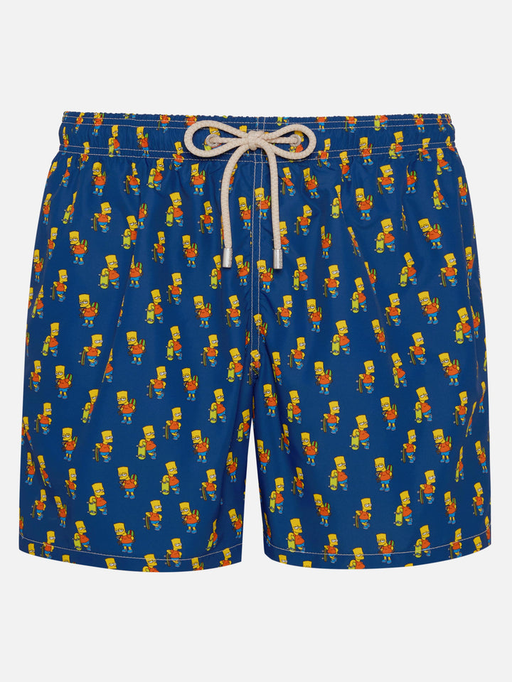 Man light fabric swim shorts with skater Bart print | THE SIMPSONS SPECIAL EDITION